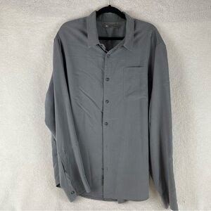 REI Men’s Long-sleeve gray button down, size XXL